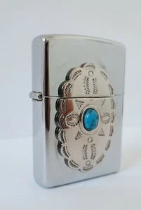 ZIPPO REG. CHEROKEE TURQUESA CASE BLUE. - Imagen 1 de 5