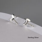 Pair Sterling Silver axe ear studs lovely Earring for girl woman jewelry gift