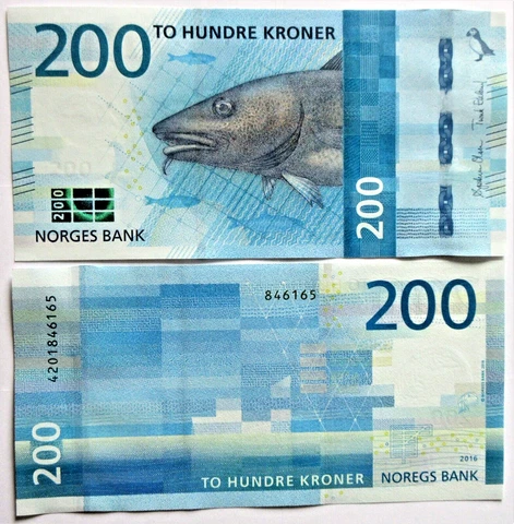 WORLD BANKNOTES(item1590) NORWAY 200 KRONER 2016 P55 A/UNC Cover