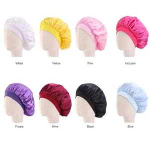 Satin Bonnet Sleeping Cap Head Cover Night Hat for Children Babies Teens Girls - Picture 1 of 21