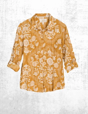 Camisa de algodón de manga larga para mujer Ex Seasalt en Field Edge Deep Sienna. Foto 1 de 4