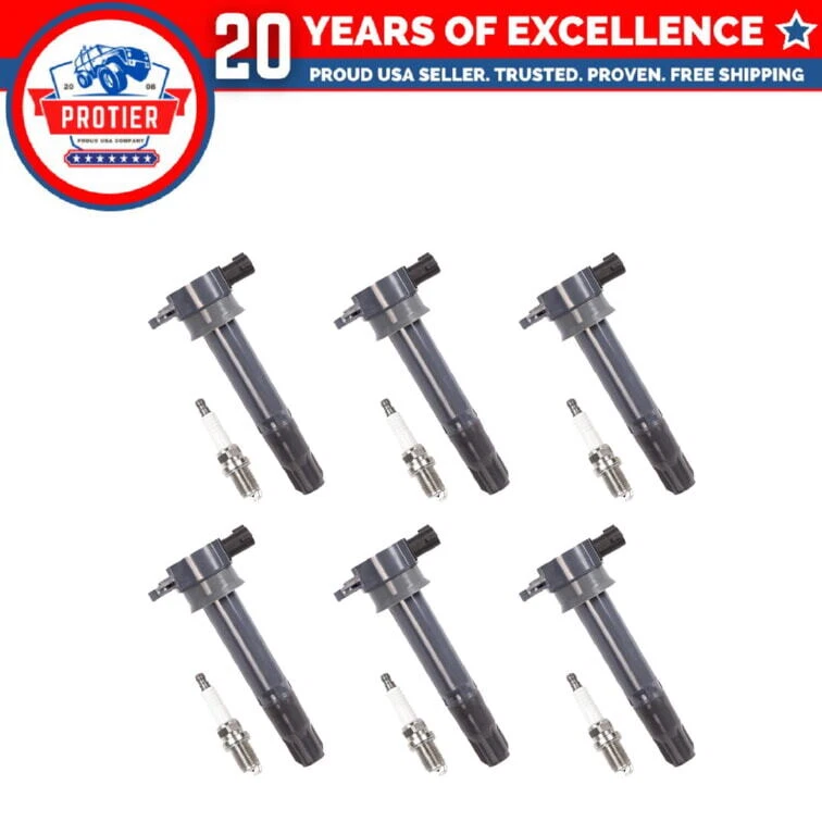 Set of 6 Ignition coil + Spark Plug Compatible with 09-11 Mitsubishi Endeavor - Image 1 of 1