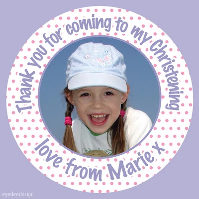 ELSIE BEAU Personalised Girls Christening Birthday Party Thank you Stickers Labels - N435