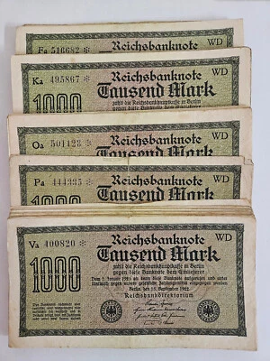 GERMANY  1000  MARK  REICHSBANKNOTE  / SOLD AS EACH - Image 1 of 3