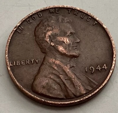 RARE 1944 Wheat Penny Error “L” in Liberty Rim Edge Error Cent Coin No Mint Mark - Image 1 of 4