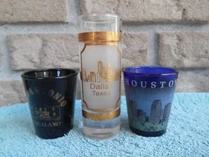 COLECCIÓN DE 3 VASOS DE RECUERDO DE VIAJE TEXAS - Imagen 1 de 22