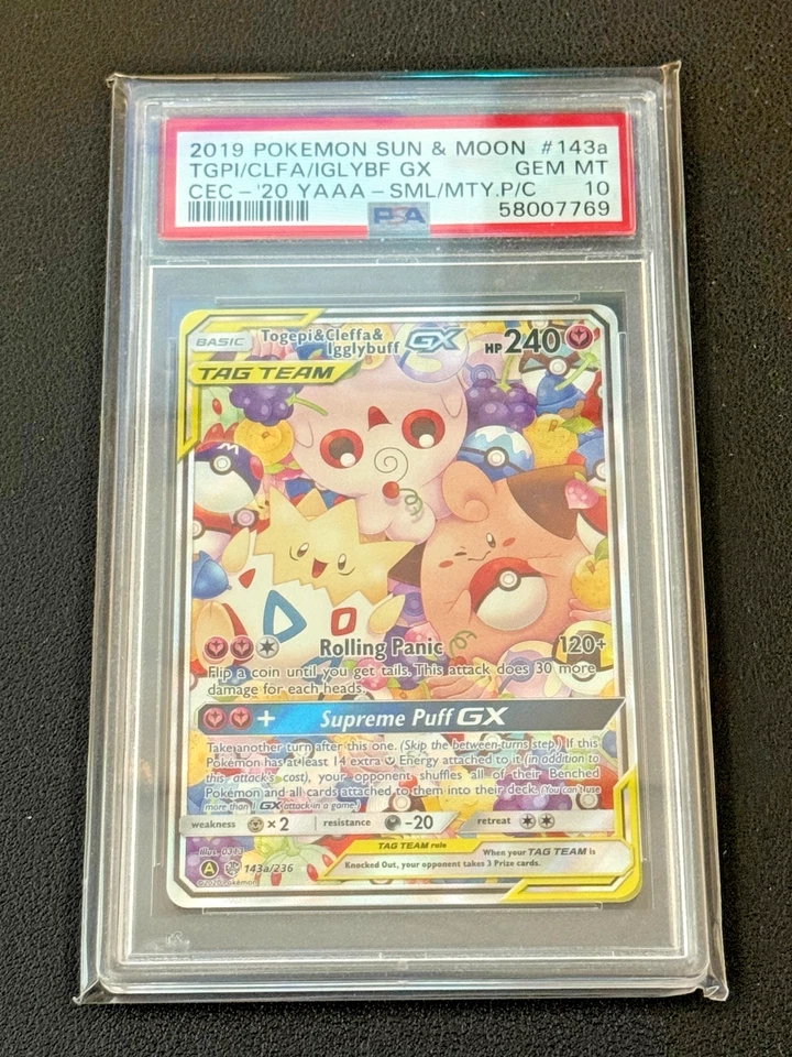2019 Pokemon Sun & Moon Togepi & Cleffa & Igglybuff GX #143a PSA 10 GEM MINT - Image 1 of 2