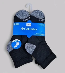 COLUMBIA Womens Socks 1/4 Crew Cushioned Arch Support 6 Pair Shoe Size 4-10 - Picture 1 of 2