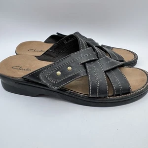 Scarpa sandalo Clarks blu incrociato da donna taglia 9M in pelle con slide - Foto 1 di 6