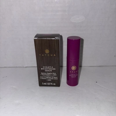 TATCHA Violet-C Brightening Serum Vitamin C +AHA Travel Size NIB 0.17 oz - Image 1 of 2