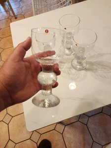 RARE 4 IIttala Finland RITARI Knight Timo Sarpaneva 7" tall beer wine glasses - Picture 1 of 17