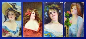 Lot of 4 PRETTY GIRLS/BEAUTIES (Art Series) Cards (C243), 1911 BAT - Picture 1 of 2