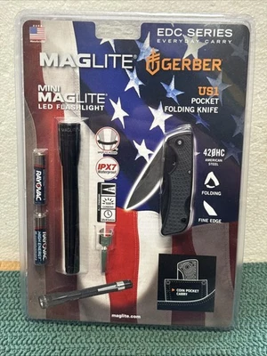 Maglite SP32TRK Mini Lanterna LED Bateria e Faca Dobrável US1 Pacote Gerber - Imagem 1 de 3