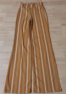Windsor Mustard Yellow White Stripe Boho Hippie Flare High Rise Pants XS - Picture 1 of 1