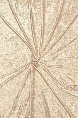 100% Polyester Panne Velour 6oz Khaki Beige 58/60” - Image 1 of 2