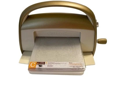 Anna Griffin Gold Cuttlebug Cricut Machine A B C Plates folding w handle die cut - Photo 1/4