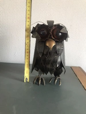 statue métal  , hibou / chouette style  CURTIS JERE 1970  - Photo 1/4