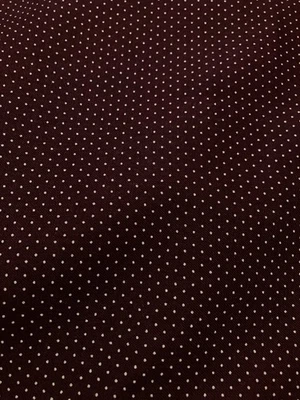 Vintage Cotton Fabric Tiny Polka Dots on Maroon 4.3Y x 44" Width - Image 1 of 3