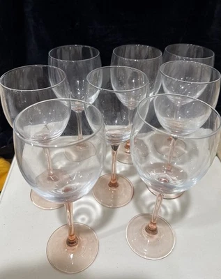 8 copas de vino LUMINARC FRANCIA ROSA TALLO MELOCOTÓN AÑOS 70 8 1/8" Envío Gratis Foto 1 de 4
