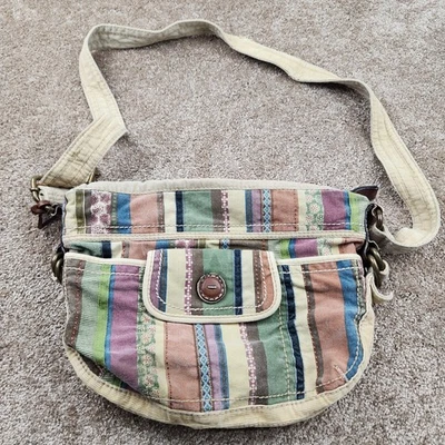 Cartera Bandolera Fossil Moderna Vintage Bolso de Hombro Lona Ajustable Patchwork Foto 1 de 4
