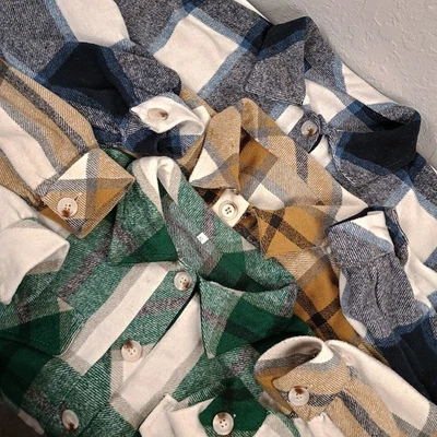 Lot Of 3 Women's Crop Plaid Shirt Jacket Top Button Up Long Sleeve Size S - Image 1 of 4