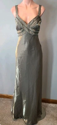 Vestido de graduación Y2K vintage con cuentas verde hada talla 6 boda años 90  Foto 1 de 4