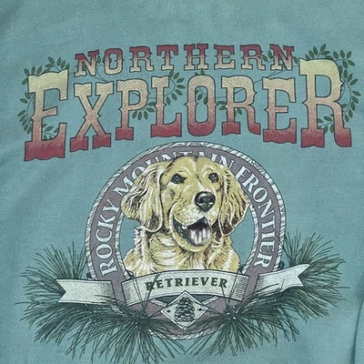 Vintage Van Heusen Sweatshirt Northern Explorer Golden Retriever size LARGE - Image 1 of 4