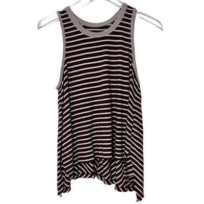 Camiseta sin mangas We the Free free people a rayas granate y blanca para mujer pequeña Foto 1 de 4