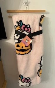 Hello Kitty Halloween Blanket Pink Pumpkin Faux Rabbit Fur Throw 50x70 Soft - Picture 1 of 1