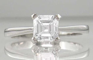 Diamond Solitaire Ring Asscher Cut Certified D IF VG 0.50ct Platinum Engagement - Picture 1 of 1