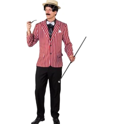 ORLOB KARNEVAL Orlob Herren Jacke 20er Jahre Karneval Verkleidung Fasching Neu OVP rot weiß