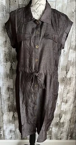 NEW RELEASE Lularoe Stacie Shirt Dress With Pockets Small S Solid Cocoa Chambray - Picture 1 of 4