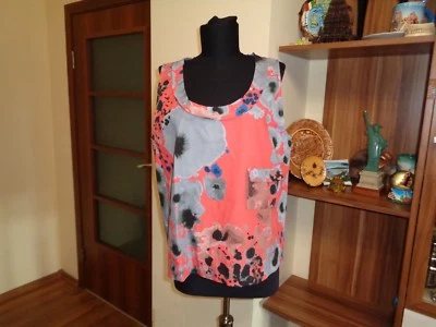 CACHAREL MULTICOLOR ALGODÓN POPELINA ABSTRACTO FLORAL ESTAMPADO TEÑIDO CON CORBATA TANQUE RELAJADO Foto 1 de 4