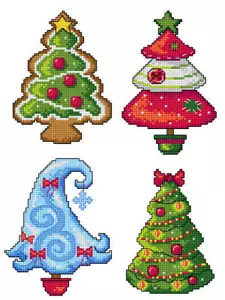 Alberi di Natale 141CS Kit punti incrociati scintilla crafting contati - Foto 1 di 1