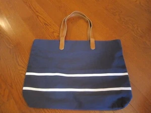 NWOT - White House Black Market Canvas Navy Tote - Picture 1 of 7