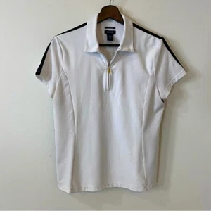 IZOD x-tra dry 1/4 Zip White and Black Women's Polo Shirt Size M - Picture 1 of 15