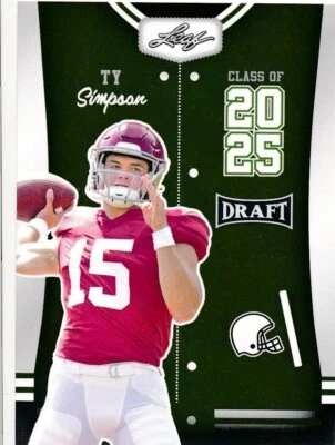 #85 TY SIMPSON 2023 Leaf Draft Football RC CLASS OF 2025 ALABAMA - Image 1 of 2