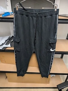 Nike Pants Mens Size Xl Black Cotton Tracksuit Sweatpants Jogger Swoosh Logo - Picture 1 of 8