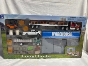 New Ray Long Hauler WAREHOUSE set, Semi, Truck, Forklift, Accs., 1/43, NIB, VHTF - Picture 1 of 6