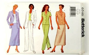 Butterick 6546 Misses 12 14 16 Unlined Jacket Pants Skirt Cut - Foto 1 di 3