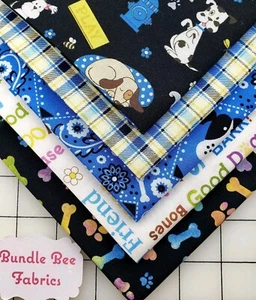 PLAYFULL PUPPY 🐶~FRECKLE & LOLLIE Fat Quarter bundle of (5) New 100% Cotton