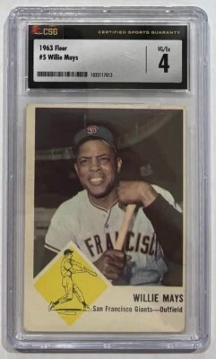 1963 FLEER #5 WILLIE MAYS CSG 4 - Image 1 of 2