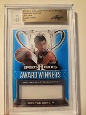 2017 Leaf Metal Sports Heroes Proof Clear Blue 1 of 1 BGS 1/1 George Gervin