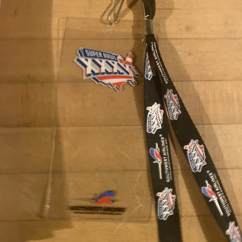 2002 Super Bowl XXXVI Lanyard and Ticket Holder Cover
