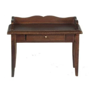 Puppenhaus Walnuss Schreibtisch Schreib Tisch Mit Schublade Miniatur 1:12 Möbel - Bild 1 von 8