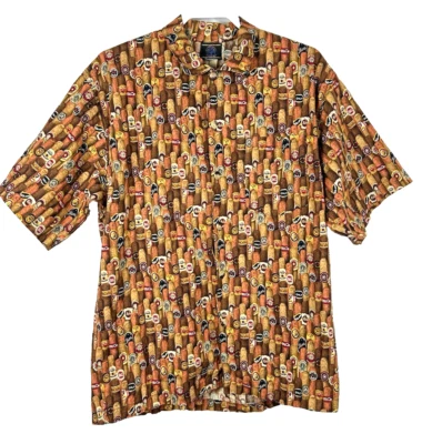 Toucan Dance Vintage Men's Large Cigar Bar Smoking Lounge Print Hawaiian Shirt - Image 1 of 4