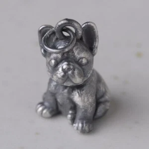 Colgante vintage oxidado de plata esterlina 925 dije Bulldog cachorro perro A2393 - Imagen 1 de 7