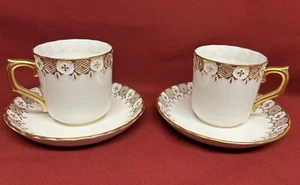 Tazas y platillos Demitasse Royal Crown Derby oro heráldico (2) - Imagen 1 de 4