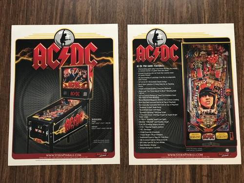 AC / DC Pinball Machine 2 Original Sales Flyers New Old Stock | eBay