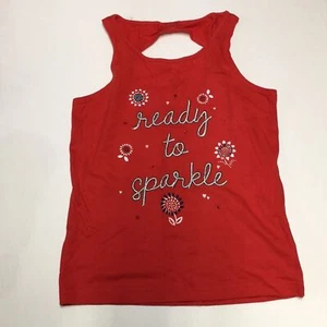 Carter's Kid Ready To Sparkle Red Tank Top with Embroidered Design girls size 7 - Picture 1 of 7